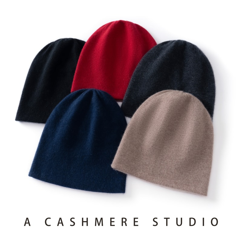 Winter Double Layer Thicken Knitted Beanies Caps, High Quality Pure Cashmere Hat for Men and Women, Female Outdoor Hats
