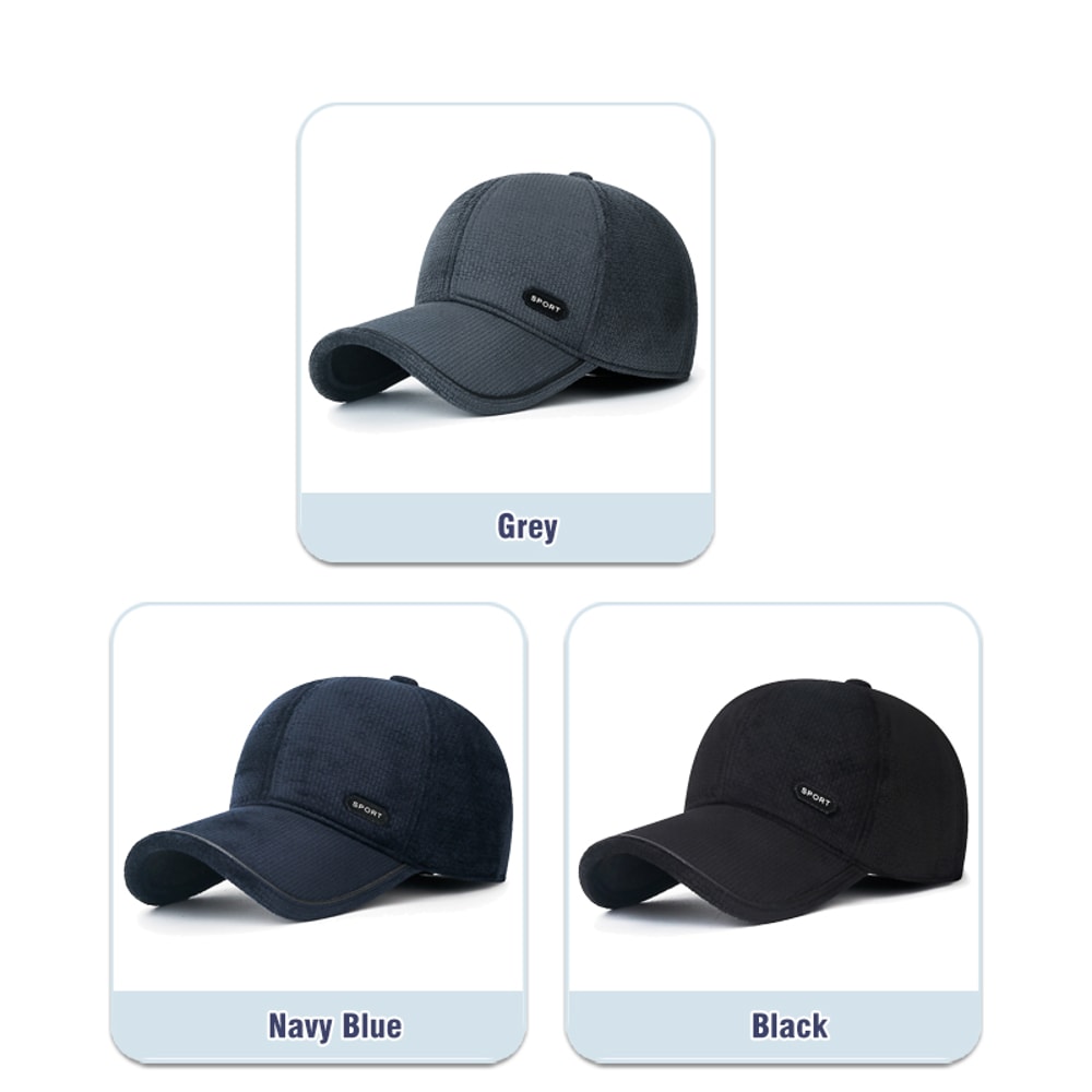 Thickened Winter Baseball Cap with Ear Protection for Middle-Aged, Elderly – Cold-Proof & Windproof