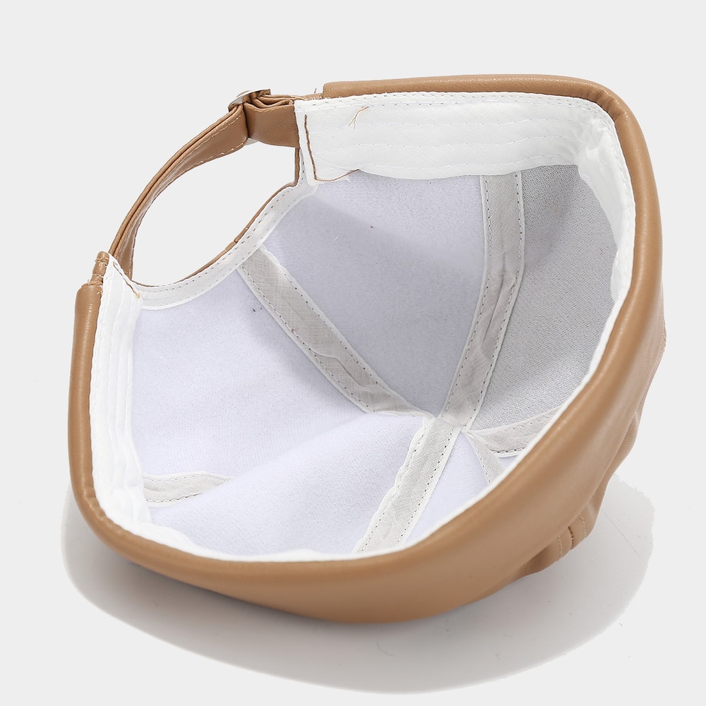 Adjustable PU Leather Landlord Hat Men Women Retro Melon Skin Caps Fashionable Autumn Winter Docker 2