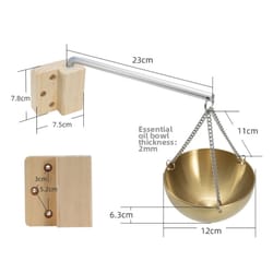 essential oil diffuser with swinging arm, sauna aromatherapy bowl oil cup holder in gold stainless steel