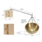 Essential Oil Diffuser with Swinging Arm, Sauna Aromatherapy Bowl Oil Cup Holder in Gold Stainless Steel