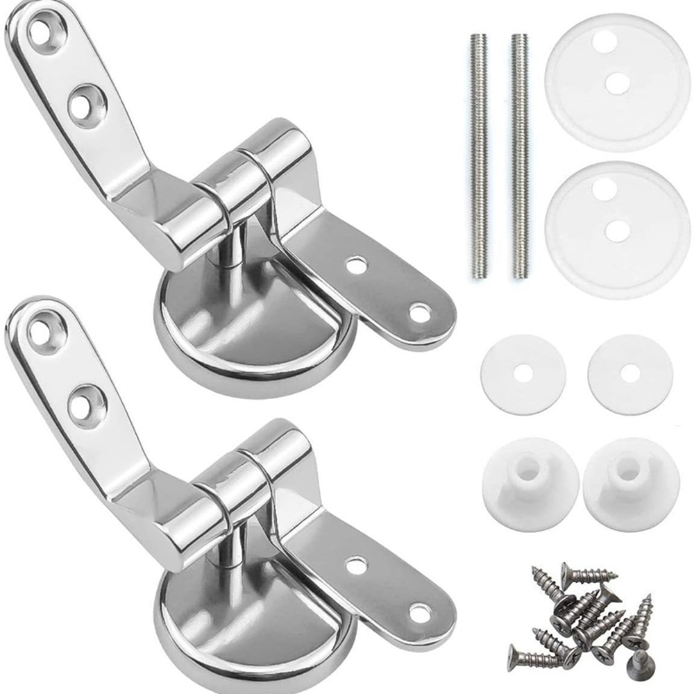 Soft Close Toilet Seat Slow Closing Lid, Round Hinge Fitting Tank Bowl Bolts Kit Covers