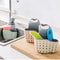 Drain Rack for Kitchen Faucet, Adjustable Sponge Holder, Sink Hanging Basket, No Drill Drying Storage Bag Organizer
