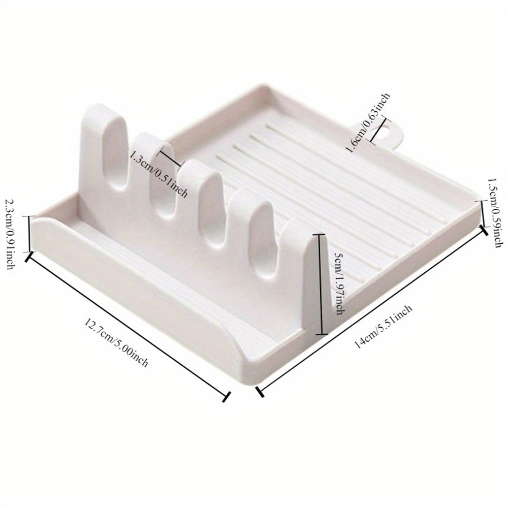 Plastic Spoon Holder, Fork Spatula Rack Shelf Organizer, Non-slip Chopsticks Rest