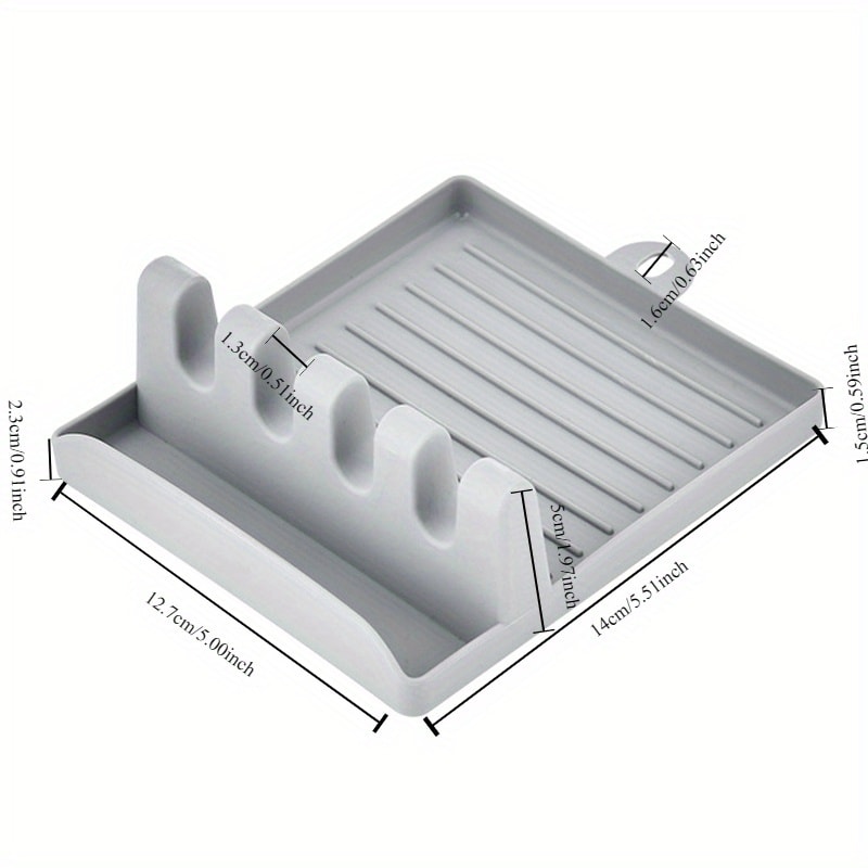 Plastic Spoon Holder, Fork Spatula Rack Shelf Organizer, Non-slip Chopsticks Rest
