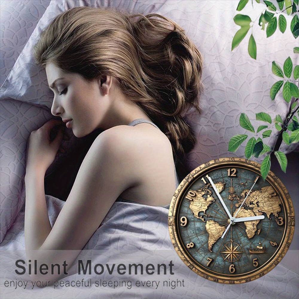 Vintage Sailboat Theme Nautical Wooden Wall Clock, Quartz Silent Round Clocks, Home Decoration Crafts, Wood