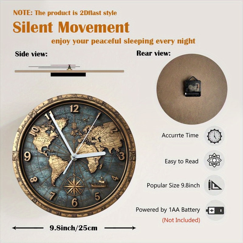 Vintage Sailboat Theme Nautical Wooden Wall Clock, Quartz Silent Round Clocks, Home Decoration Crafts, Wood