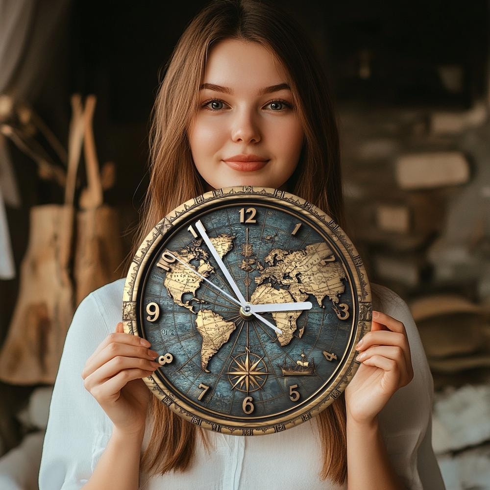 Vintage Sailboat Theme Nautical Wooden Wall Clock, Quartz Silent Round Clocks, Home Decoration Crafts, Wood