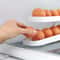 Egg Dispenser for Kitchen, Automatic Scrolling Egg Rack Holder, Storage Box Organizer