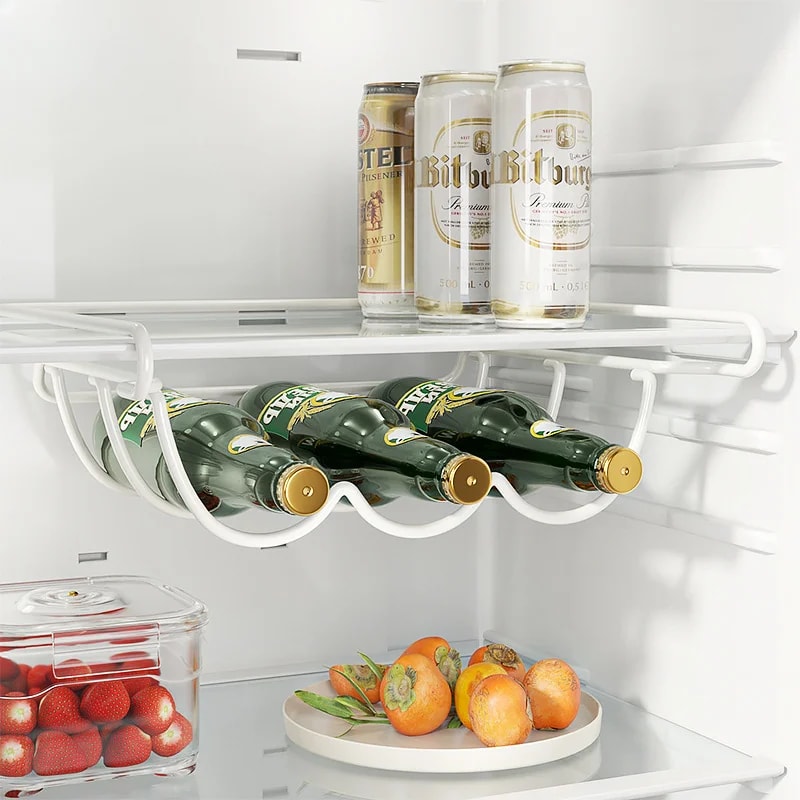 Beer Bottle Fridge Organizer, Creative Home Furnishing Accessories, Wine Display Shelf Holder, Hook Refrigerator Storage