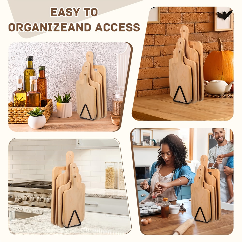 Kitchen Storage Organizer Stand for Cutting Boards, Metal Cutting Board Stand Rack for Easy Organization