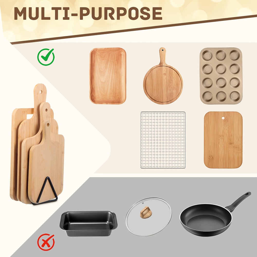 Kitchen Storage Organizer Stand for Cutting Boards, Metal Cutting Board Stand Rack for Easy Organization