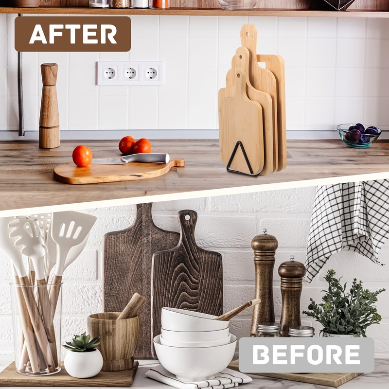 Kitchen Storage Organizer Stand for Cutting Boards, Metal Cutting Board Stand Rack for Easy Organization