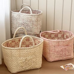 fashionable rural flower dirty clothes basket, large capacity foldable storage