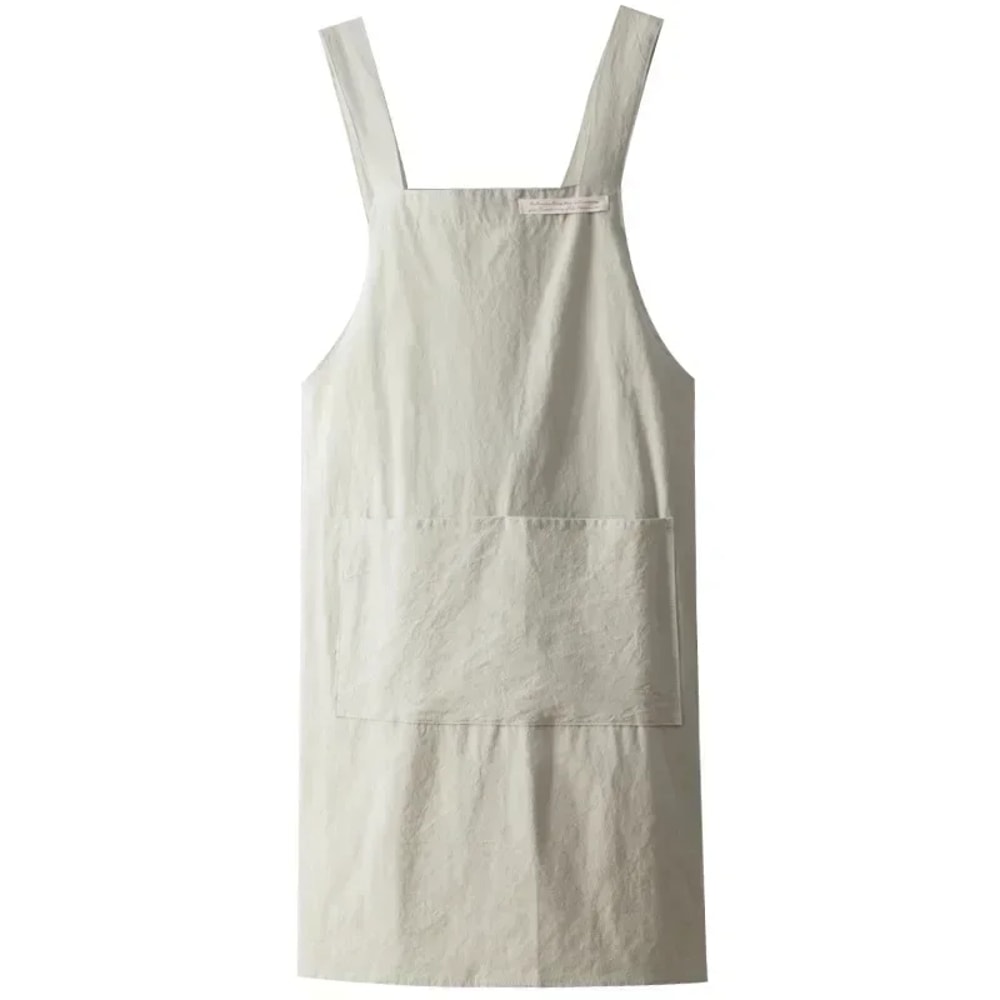 Denim Apron Cotton and Linen Solid Color, Women Japanese and Korean Simple Apron, Coffee Shop Florist Kitchen Blouse