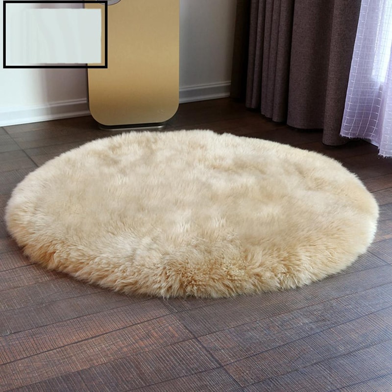 Washable Faux Fur Rug, Soft Sheepskin Fluffy Mat for Bedroom & Living Room