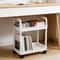 Space-Saving Rolling Storage Cart with Portable Handle for Bedroom, Bathroom, Kitchen, Office - Standing Shelf Organizer