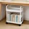 Space-Saving Rolling Storage Cart with Portable Handle for Bedroom, Bathroom, Kitchen, Office - Standing Shelf Organizer