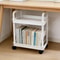 Space-Saving Rolling Storage Cart with Portable Handle for Bedroom, Bathroom, Kitchen, Office - Standing Shelf Organizer