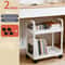 Space-Saving Rolling Storage Cart with Portable Handle for Bedroom, Bathroom, Kitchen, Office - Standing Shelf Organizer