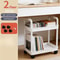 Space-Saving Rolling Storage Cart with Portable Handle for Bedroom, Bathroom, Kitchen, Office - Standing Shelf Organizer