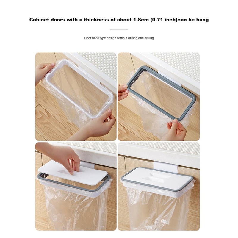 Kitchen Organizer, Portable Plastic Garbage Hanging Bag, Rack Bag Hook, Dry Shelf Holder