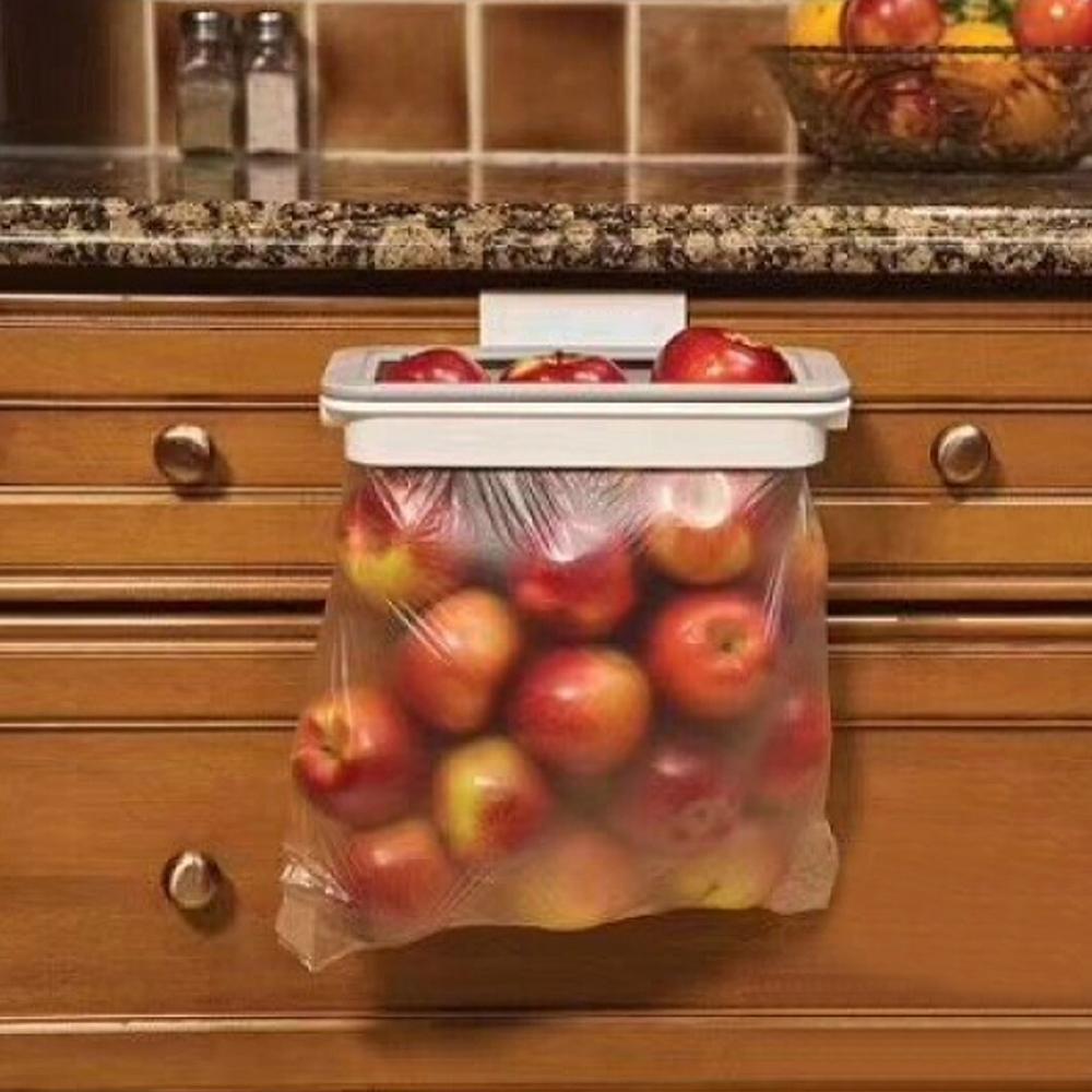 Kitchen Organizer, Portable Plastic Garbage Hanging Bag, Rack Bag Hook, Dry Shelf Holder