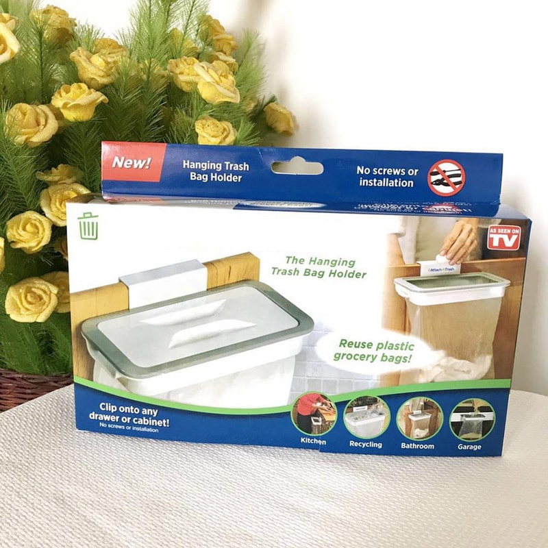 Kitchen Organizer, Portable Plastic Garbage Hanging Bag, Rack Bag Hook, Dry Shelf Holder