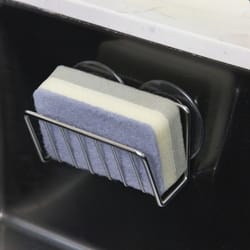 stainless steel sink sponge rack drain storage shelf, kitchen organizer holder wire ball rag