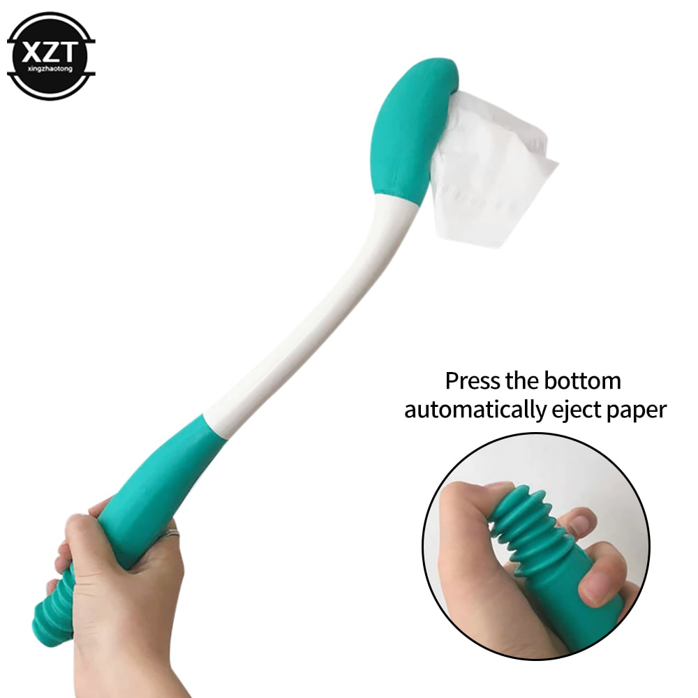 Retractable Long Handle Toilet Aid Comfort Bottom Wiper with Extended Handle, Self Wipe Aid for Easy Reach and Comfort