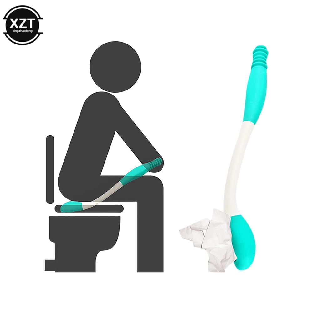 Retractable Long Handle Toilet Aid Comfort Bottom Wiper with Extended Handle, Self Wipe Aid for Easy Reach and Comfort