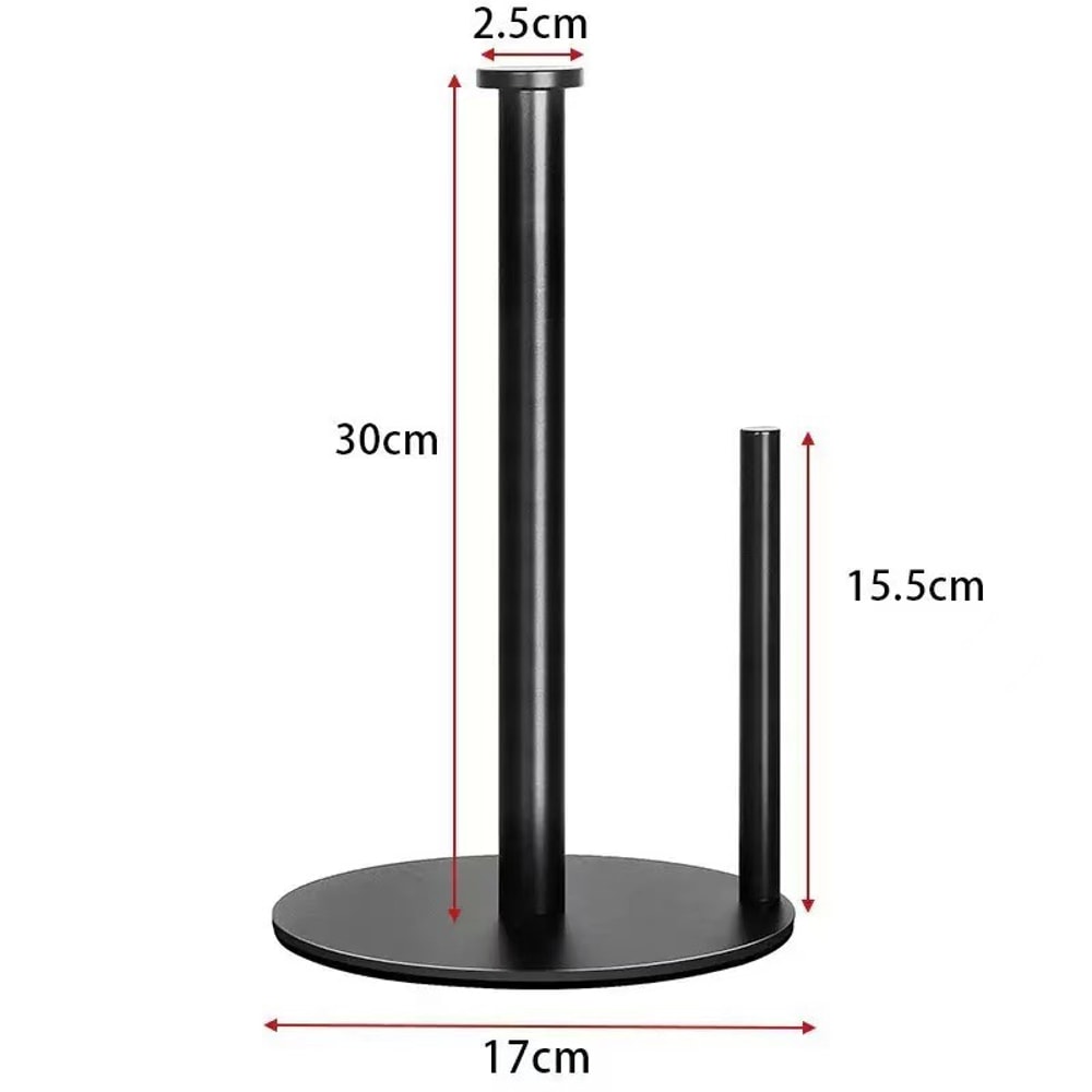 Heavy-Duty Stainless Steel Kitchen Roll Holder, Weighted Base, Space-Saving Paper Towel Organizer