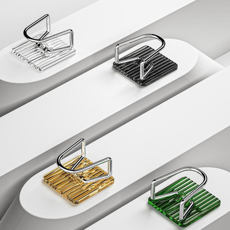 Acrylic Sink Caddy Organizer, Sink Sponge Holder, Adhesive Storage Hook for Sponges, Brushes, Chopping Board