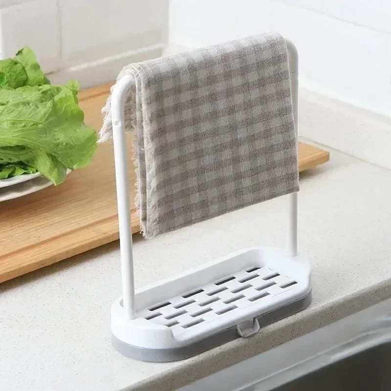 Towel Sponge Drain Racks, Kitchen Solid Color Simple Storage Rack, Soap Holder Sink, Rag Dishcloth Hanging Rack, Desktop