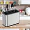 Stainless Steel Kitchen Cutlery Organizer, Large Capacity Utensil Holder, Removable Divider with Sturdy Drip Tray Base