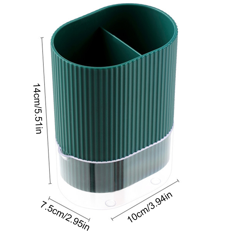 Divided Dish Drainer, New Kitchen Utensil Holder Grid with Tray, Spoon Fork Tableware Storage Box