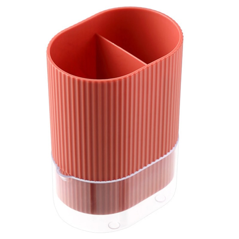 Divided Dish Drainer, New Kitchen Utensil Holder Grid with Tray, Spoon Fork Tableware Storage Box