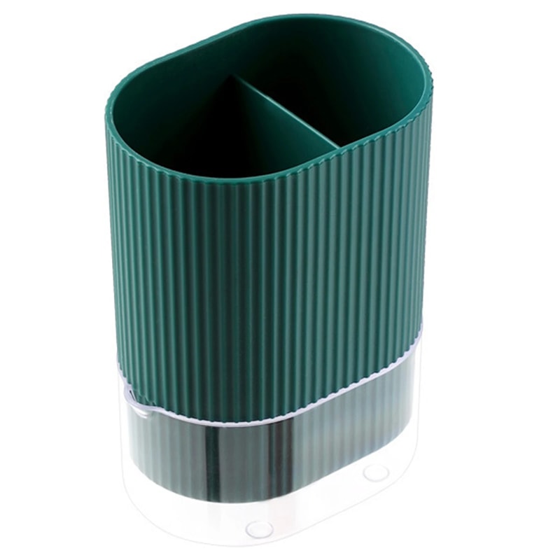 Divided Dish Drainer, New Kitchen Utensil Holder Grid with Tray, Spoon Fork Tableware Storage Box