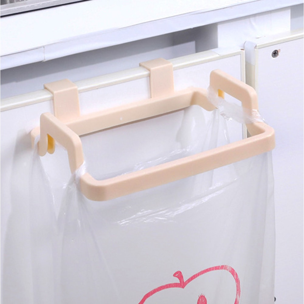 Kitchen Storage Racks & Holders, Plastic Door Back Garbage Bag Rack, Rear Cloth Hanger Storage Hook for Cabinets