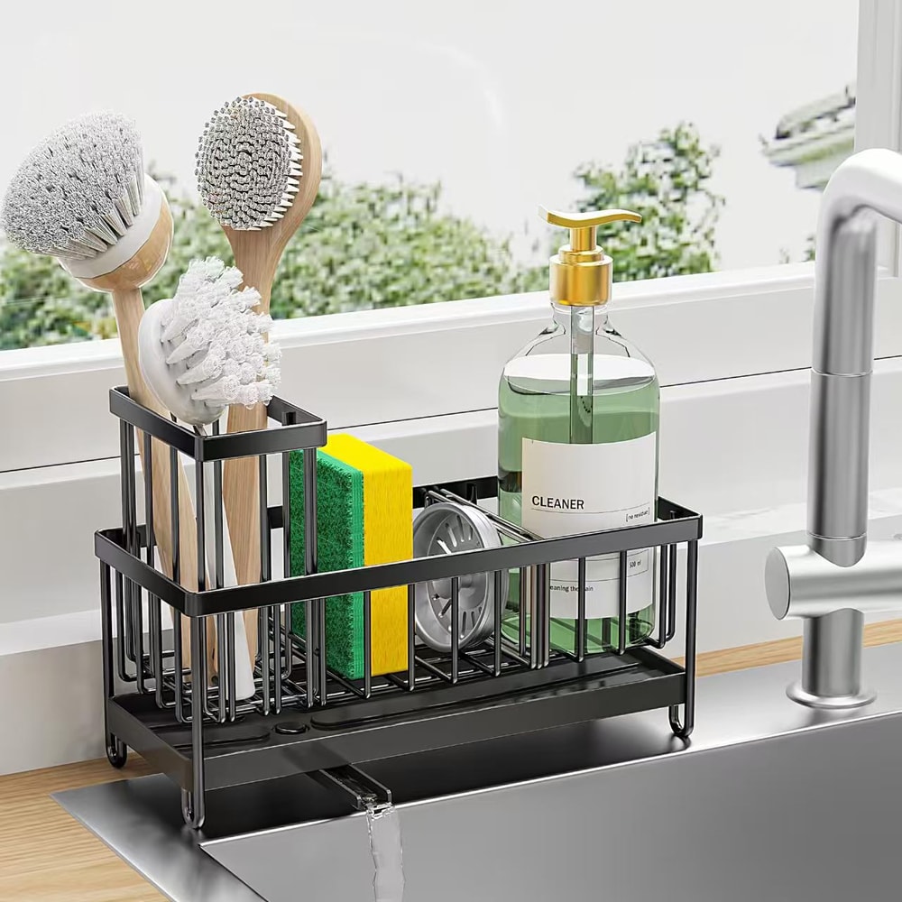 Must Have Kitchen Accessories, Kitchen Sink Sponge Holder with High Brush Rack