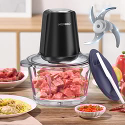 food processor, glass bowl meat grinder with speed modes, sharp blades for onion, meat, nuts