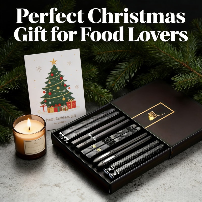 Durable Black Alloy Chopsticks Set, Elegant Dining Utensils, Dishwasher Safe for Holiday Feasts