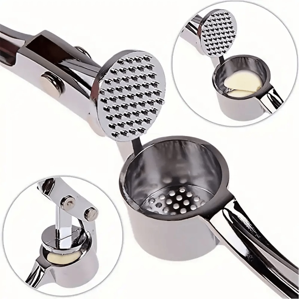 Heavy Duty Mincer for Ginger & Nuts, Professional Stainless Steel Garlic Press, Effortless Squeeze