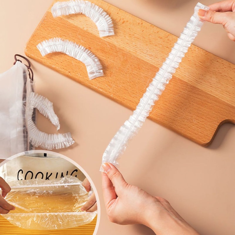 Food Cover Disposable Cling Film Cover Elastic Sleeve To Prevent Odor Transfer For FreshKeeping 2