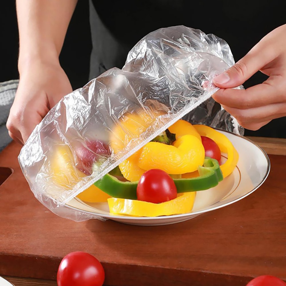 Elastic Disposable Food Cover Wrap Plastic Lids For Food Shoe Cover Shower Headgear Fresh Saver Bag 2