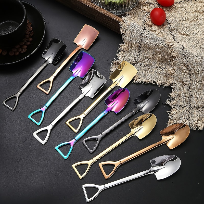 Stainless Steel Shovel Spoon For Coffee Ice Cream Dessert Scoop Kitchen Accessories Wedding Party 1