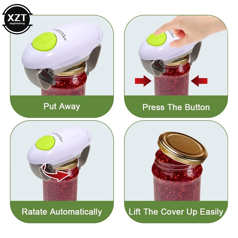 Practical Automatic Jar Bottle Opener Electric Can Opener Smooth Edge Double Ear Can Opener For Kit 4