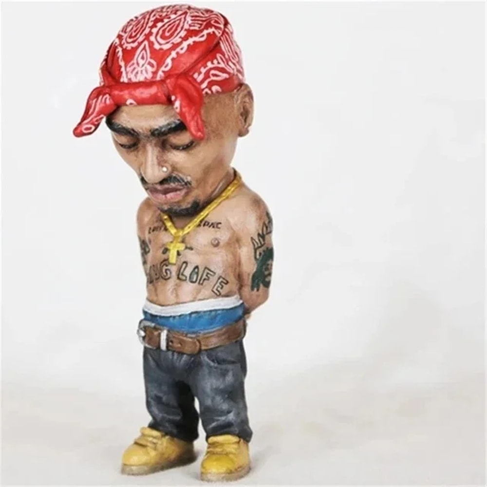 Cool Hip Hop Guy Ornaments Tupac Figurine New Rapper Star Home Living Room Office Decor Doll Rapper 6