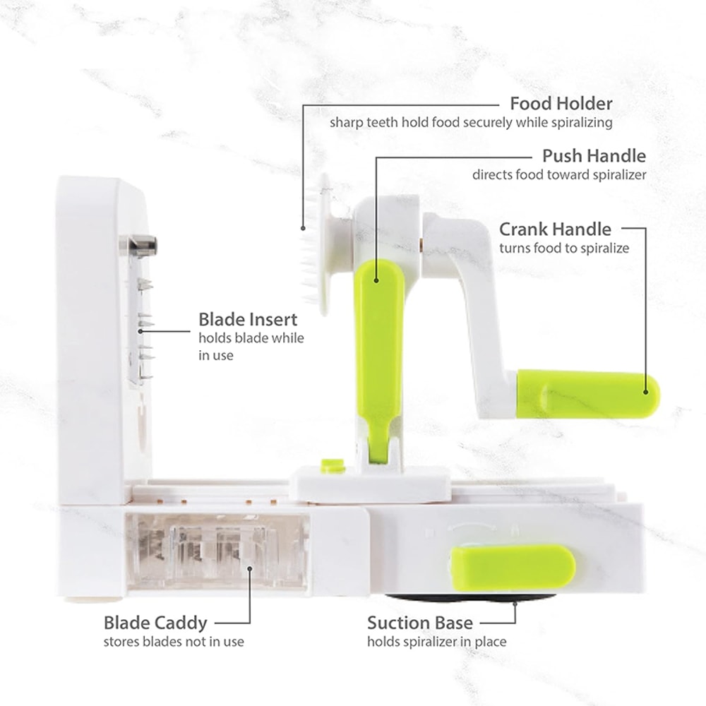 Foldable Veggie Pasta Maker, Rotary Cheese Grater, Vegetable Shredder