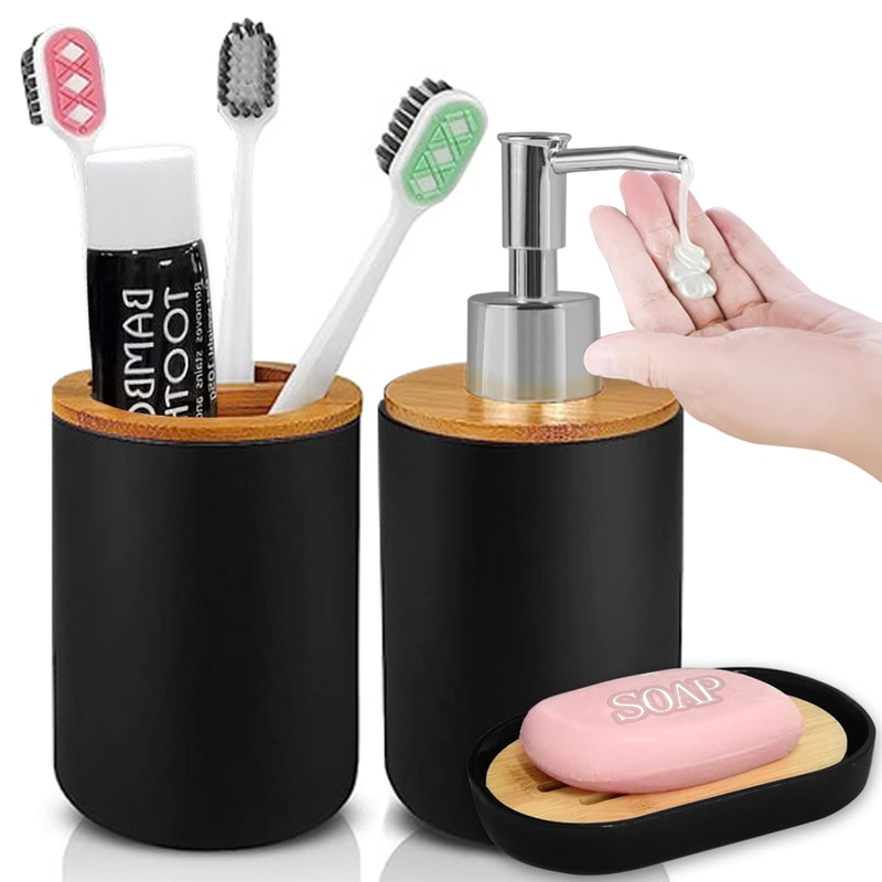 Toothbrush Holder Soap Dispenser Soap Box For Bathroom Accessories Set 0